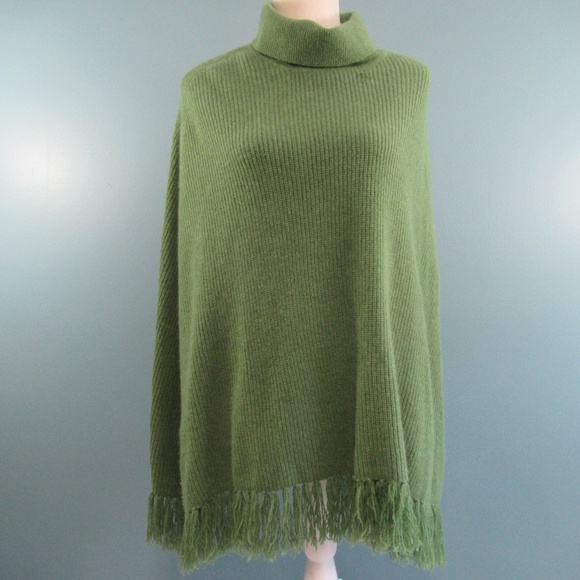 INC International Concepts Sweaters - INC International Concepts Green Cashmere Poncho